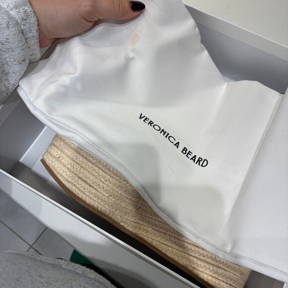 NEW Veronica Beard Gianna 90MM Suede Platform Wedge Sandals Sz 9 - Picture 9 of 9